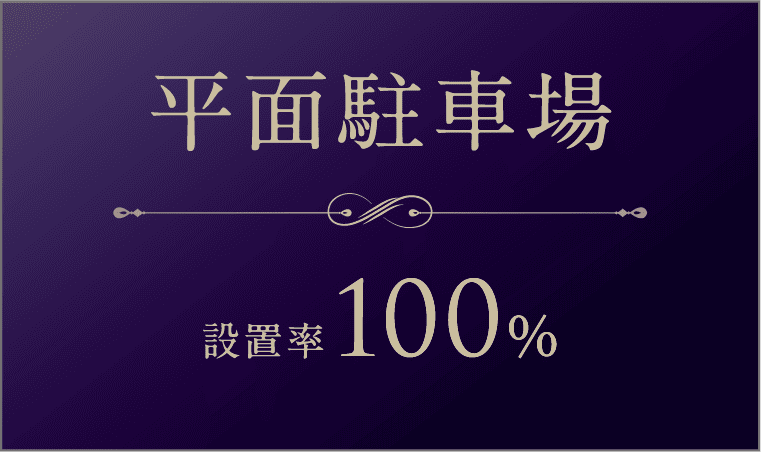 平面駐車場 設置率100%