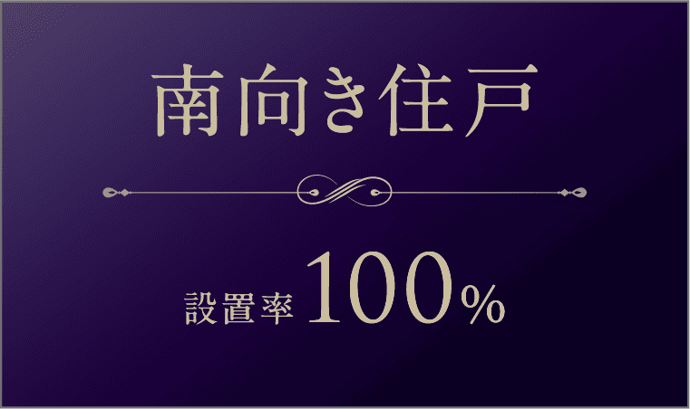 南向き住戸 設置率100%